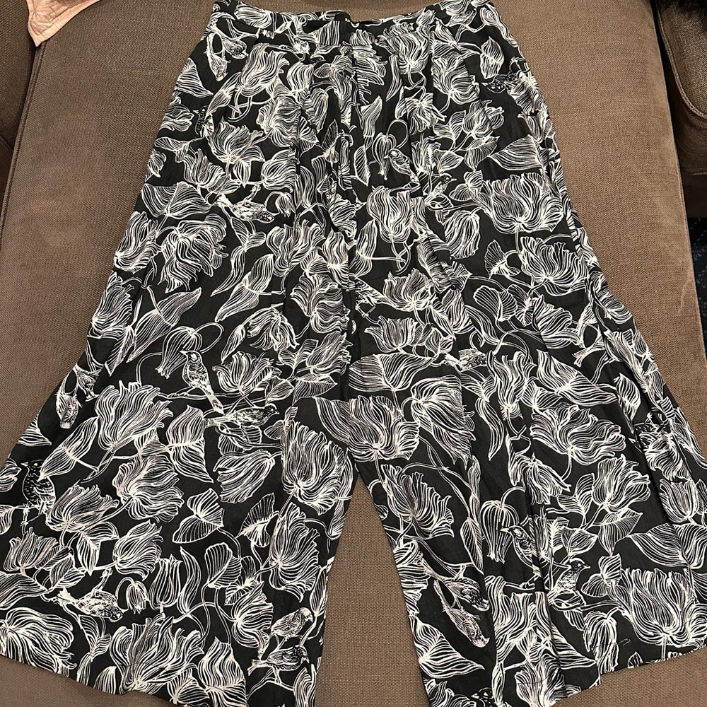 NWT Rachel Comey Linen Pants Size 10 Black White Pattern